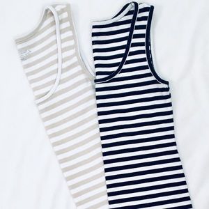 Soft Surroundings Striped Ribbed Tanks